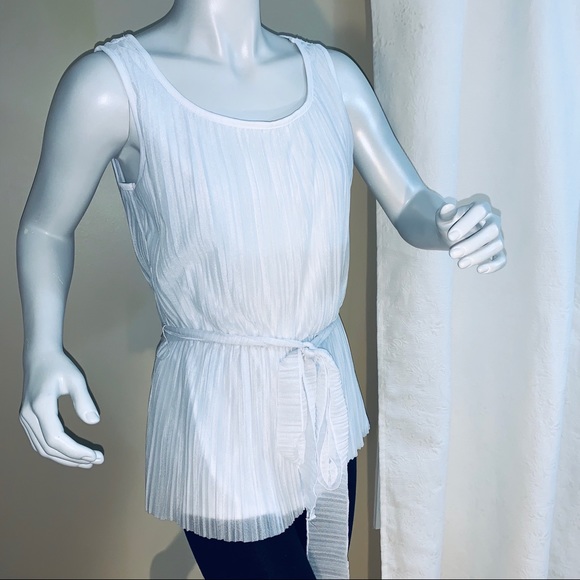 2/$20 Ricki’s Pleat White Crinoline Tank Top - Picture 3 of 8